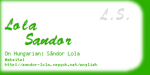 lola sandor business card